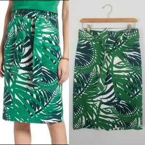 1901 Green Leaf Jungle Palm Pencil Skirt